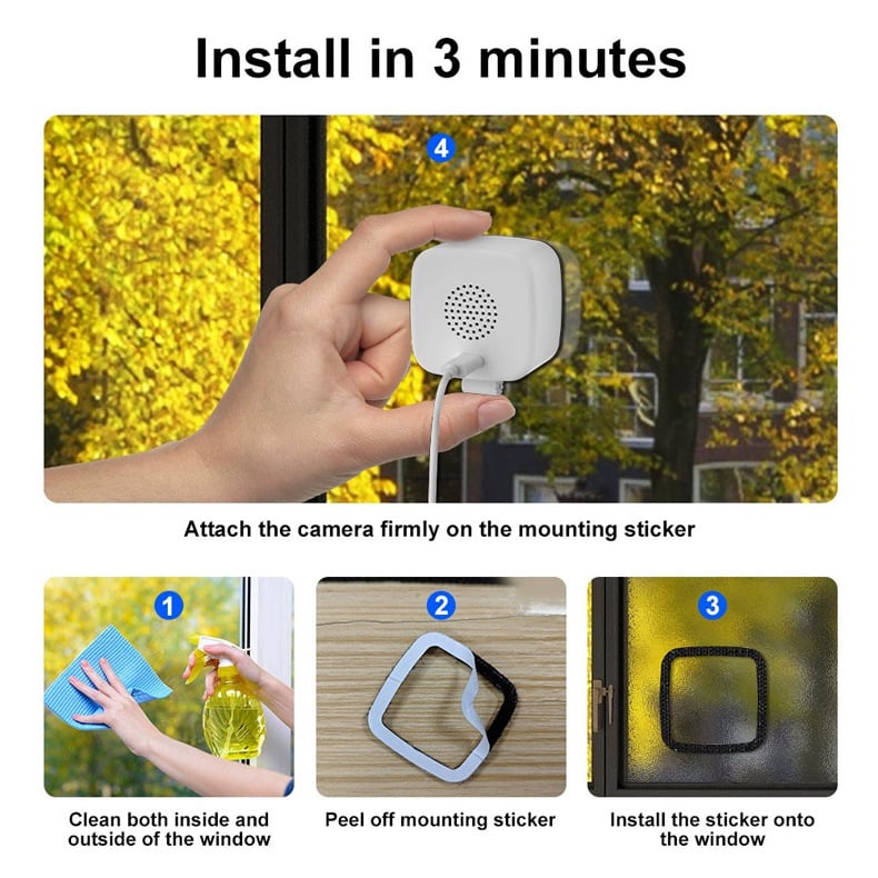 đď¸ 2K Ultra-HD Smart Window Camera â See Day & Night with AI Color Night Vision