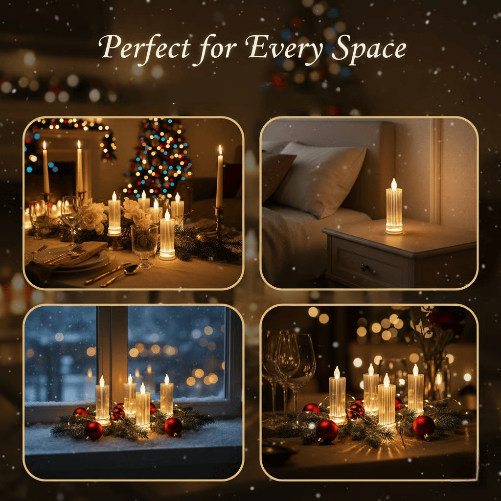 🕯️LED Crystal Candle Lights(4pcs in 1 set)