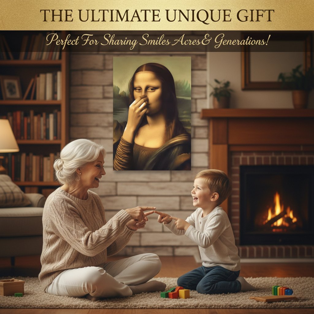 🏆Black Friday 60% OFF-Mona Lisa Holding Nose Bathroom Canvas Art