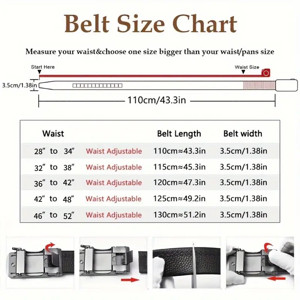 š„LAST DAY 49% OFF - Leather Ratchet Belt With Adjustable Buckle