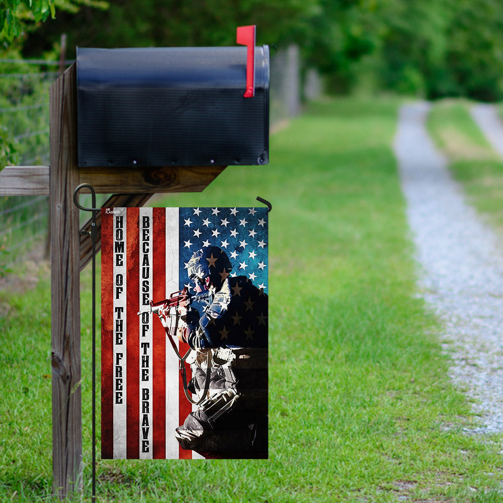 Home Of The Free Because Of The Brave American Soldier Flag