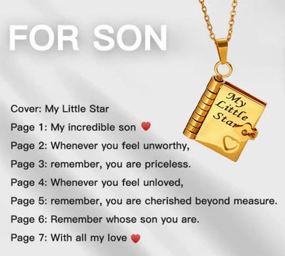💌My Book Necklace for Daughter,Son or Lover🎁Birthday Day Gift Graduation Jewelry of Love