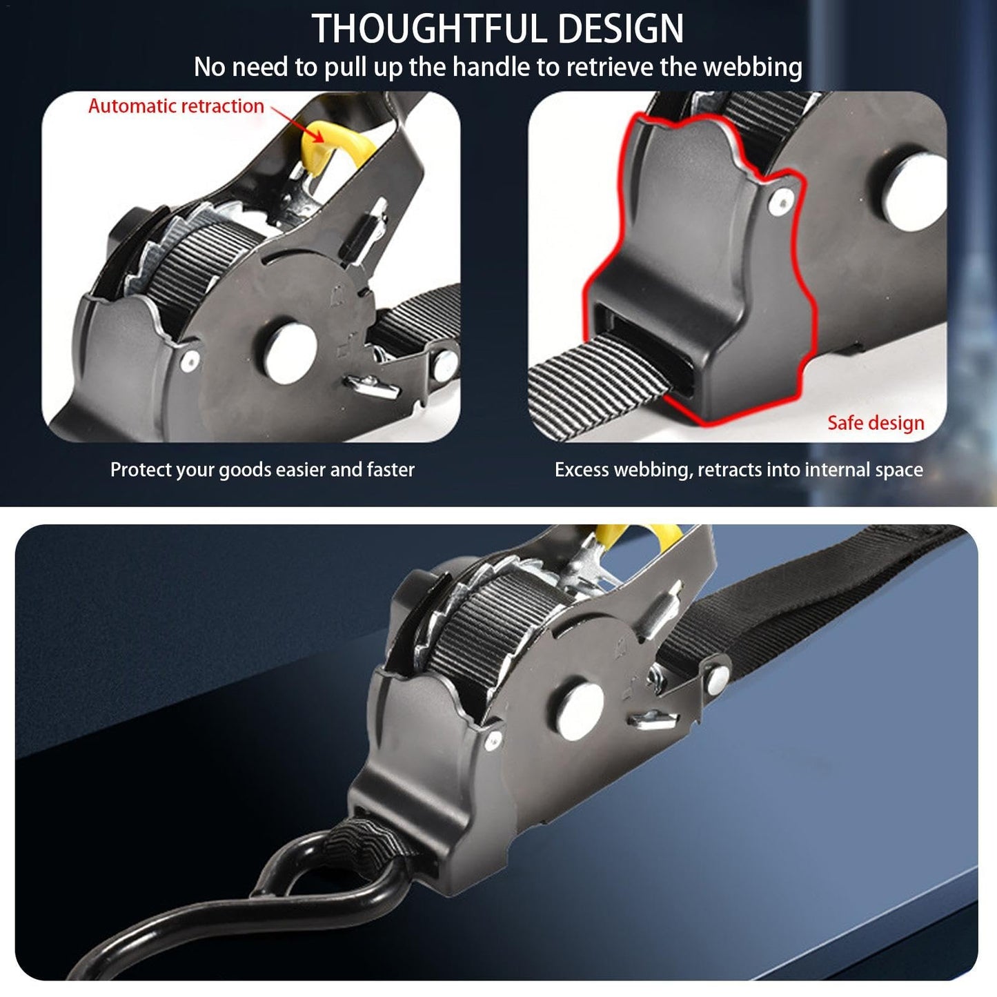 🔥Christmas Sale 49% OFF – Pro Reinforced Heavy-Duty Auto-Retractable Ratchet Straps (BUY 2 GET FREE SHIPPING)