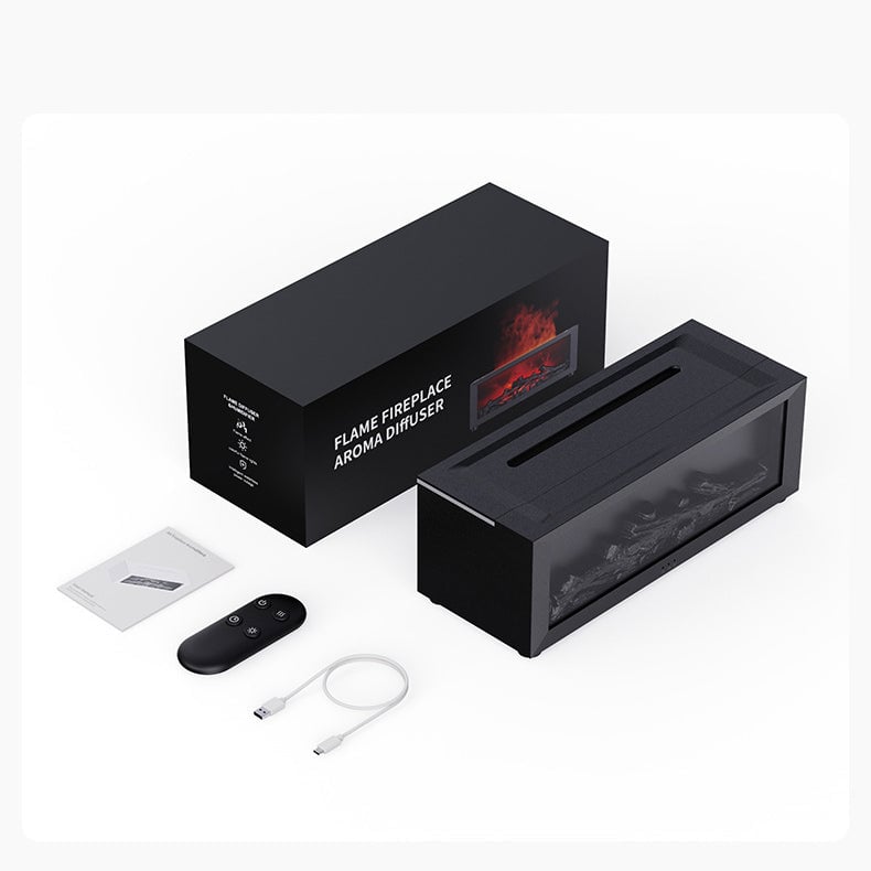 🔥🔥Flame Fireplace Aroma  Diffuser Humidifier Night Light Aromatherapy Timer Gift Atmosphere