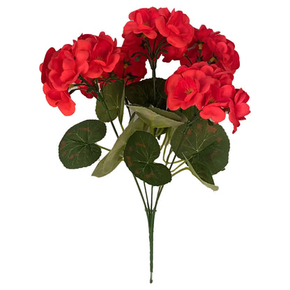 🌸 Lush, UV-Resistant Artificial Geraniums – Real Look, No Maintenance! 🌞🏡
