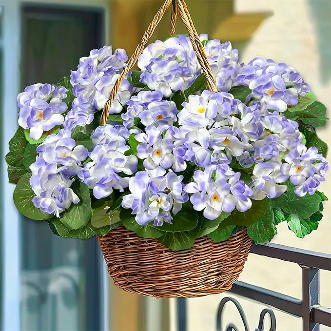 🌸 Lush, UV-Resistant Artificial Geraniums – Real Look, No Maintenance! 🌞🏡