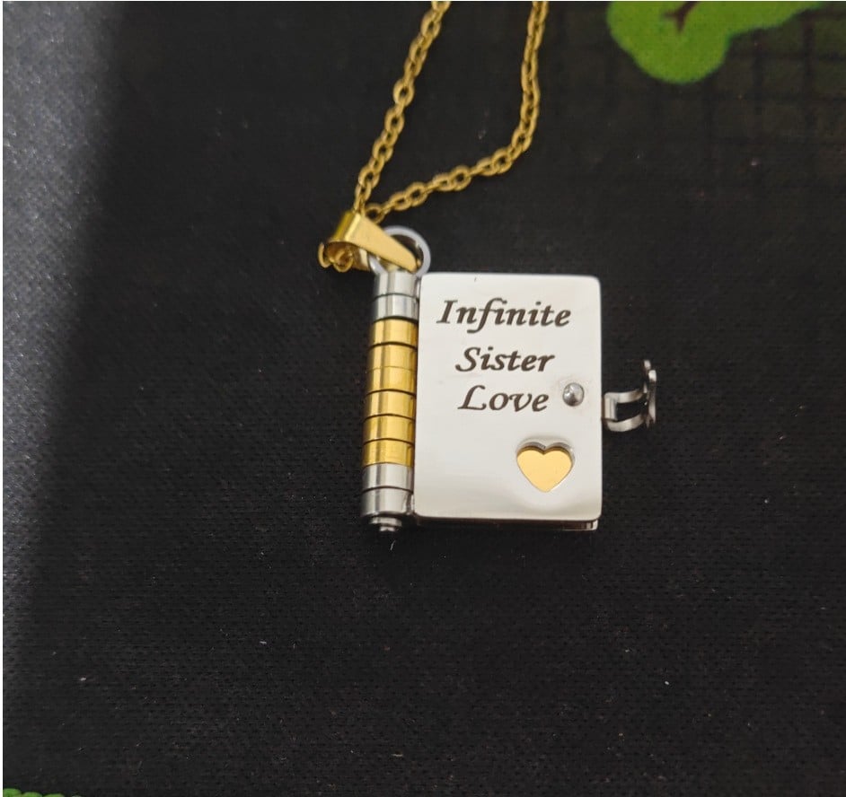 💌My Book Necklace for Daughter,Son or Lover🎁Birthday Day Gift Graduation Jewelry of Love