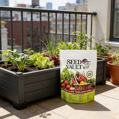 🥦Ultimate Survival Seed Vault (15,000+ Seeds) – 35 Variety Pack with 3-5Year Shelf Life🌿