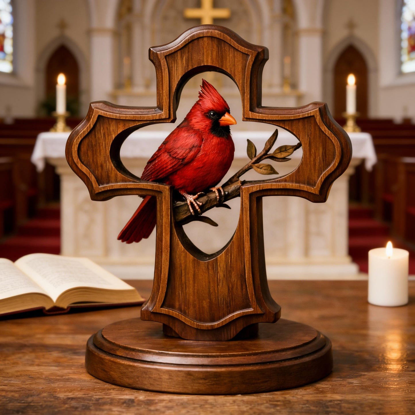 🔥Last Day 50% OFF - ❤️✝️Handcrafted Cardinal Cross Ornament