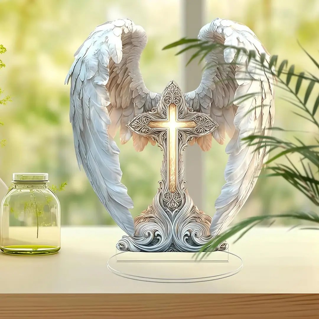 🔥HOT SALE 49%OFF-⭐Gorgeous Angel Wings Cross Decoration