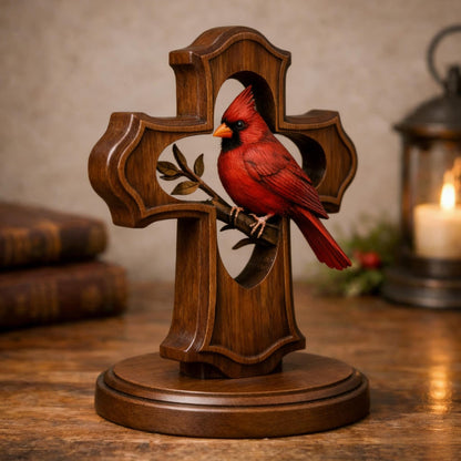 🔥Last Day 50% OFF - ❤️✝️Handcrafted Cardinal Cross Ornament