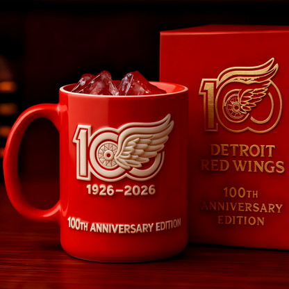 🏒Detroit Red Wings Hockey 100th Anniversary Mug(Luminousloft Handmade®) – BUY 2 SAVE $10 & VIP SHIPPING