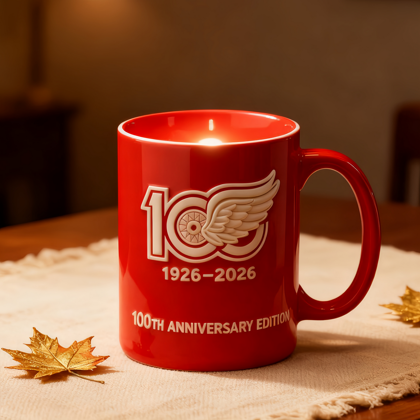 🏒Detroit Red Wings Hockey 100th Anniversary Mug(Luminousloft Handmade®) – BUY 2 SAVE $10 & VIP SHIPPING