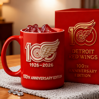 🏒Detroit Red Wings Hockey 100th Anniversary Mug(Luminousloft Handmade®) – BUY 2 SAVE $10 & VIP SHIPPING