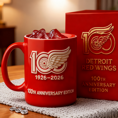 🏒Detroit Red Wings Hockey 100th Anniversary Mug(Luminousloft Handmade®) – BUY 2 SAVE $10 & VIP SHIPPING