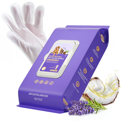 💥Early Eeaster Sale 50% Off🐶20pcs Deodorizing Pet Grooming Glove Wipes