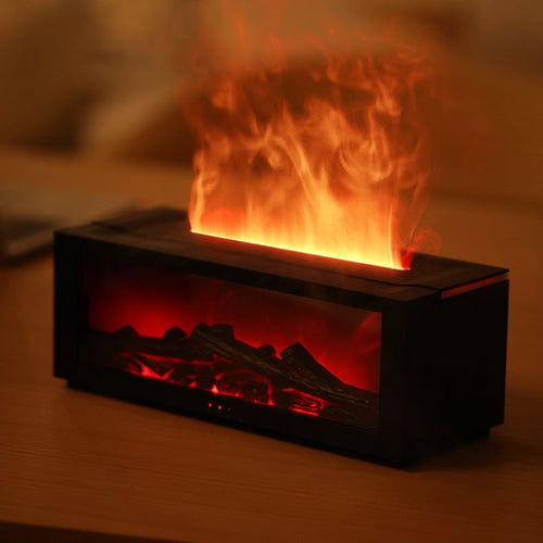 🔥🔥Flame Fireplace Aroma  Diffuser Humidifier Night Light Aromatherapy Timer Gift Atmosphere