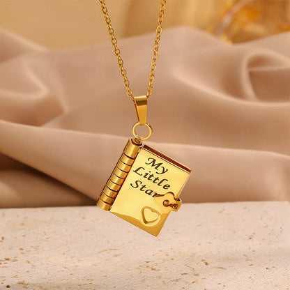 💌My Book Necklace for Daughter,Son or Lover🎁Birthday Day Gift Graduation Jewelry of Love