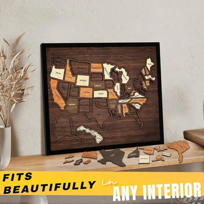 Wooden USA Travel Map Puzzle
