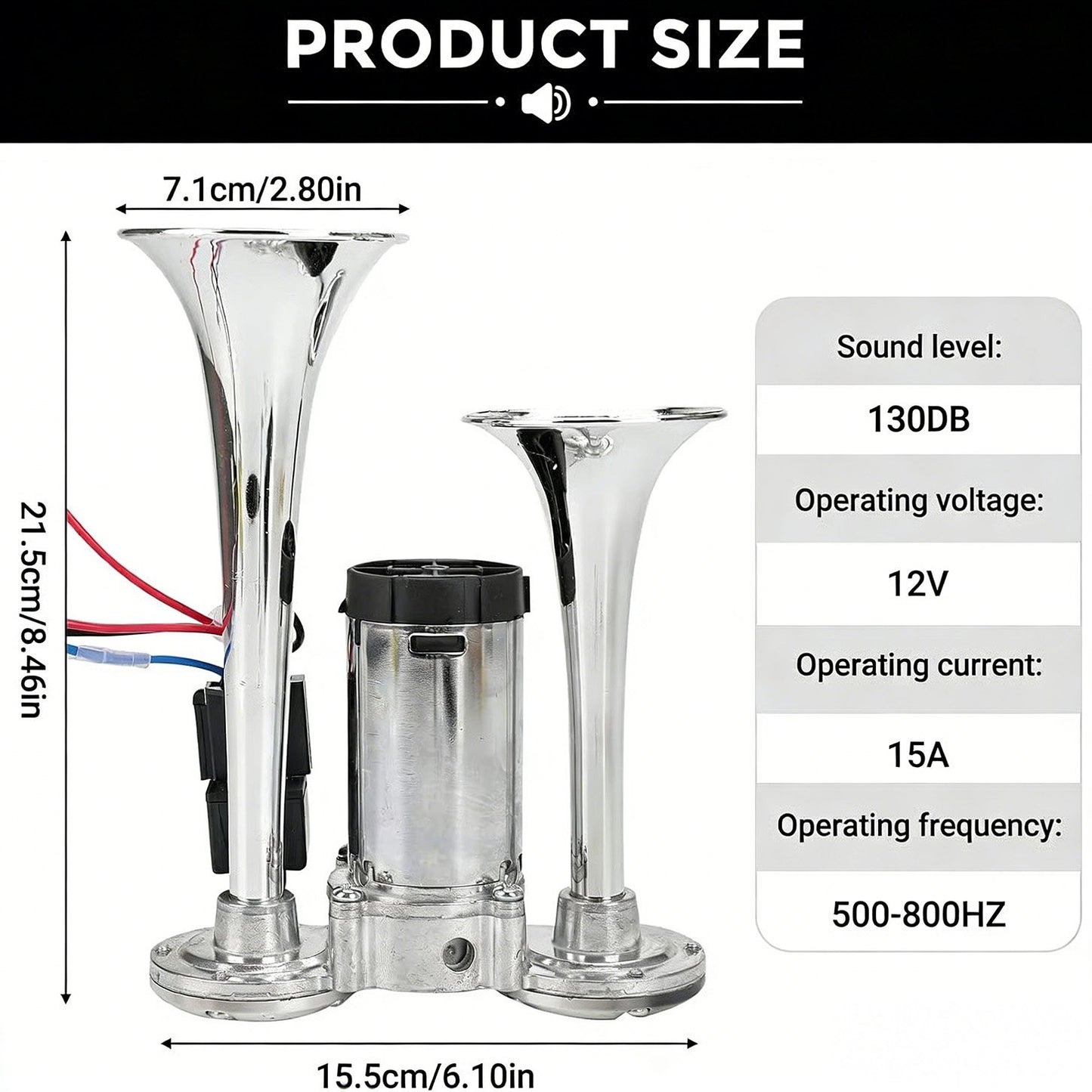 🔥LAST DAY 49% OFF - 🚗🔧2026 Upgraded 12V Dual Air Horn Kit – 130DB Super Loud Dual Horn with Compressor for Cars, Trucks, SUVs, Boats & More(✨Includes installation manual and video guide)