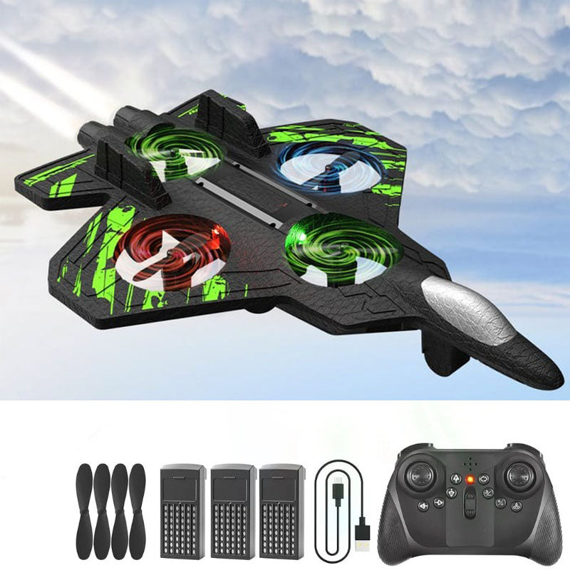 🎁49% OFF For The New Year 2026🎉🎉RC Stunt Fighter Jet Toy for Kids with 360° Flips & LED Lights