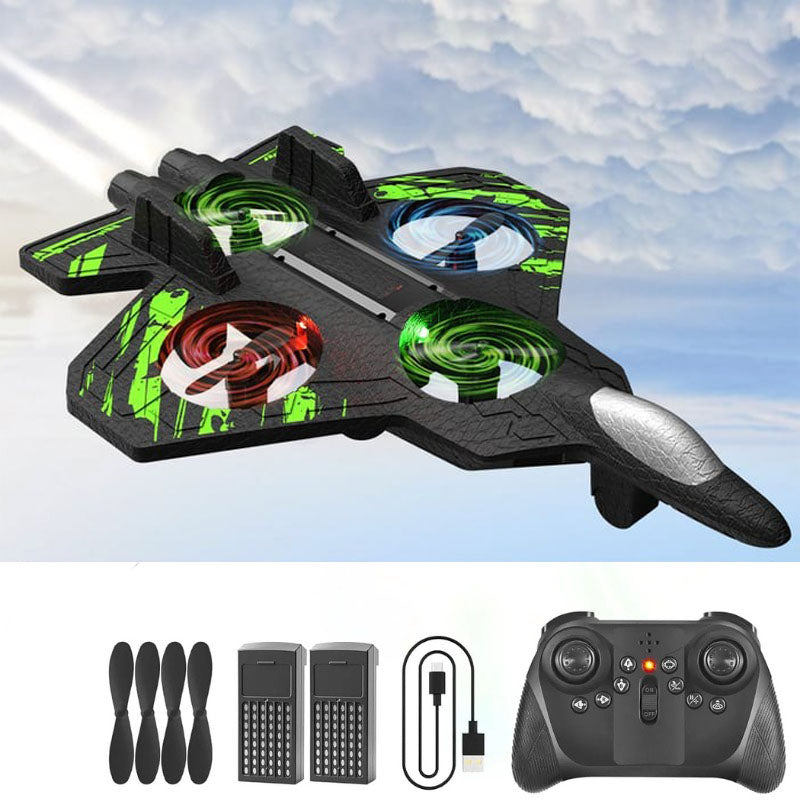 🎁49% OFF For The New Year 2026🎉🎉RC Stunt Fighter Jet Toy for Kids with 360° Flips & LED Lights