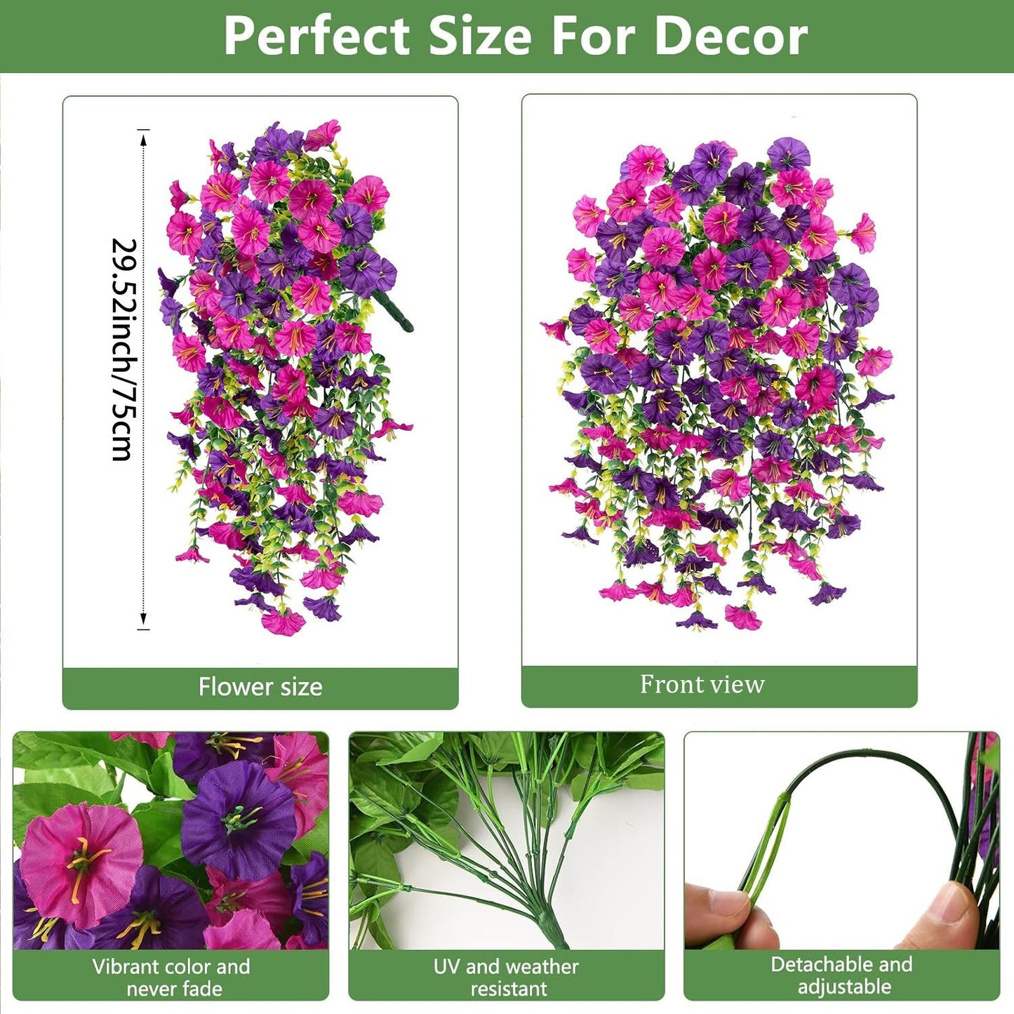 💥Last Day Only $3.98🌺UV Resistant Hanging Artificial Morning Glory Vine 💖