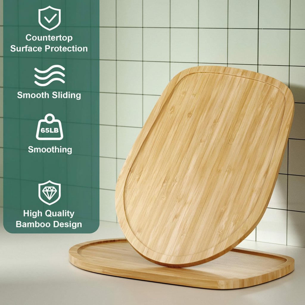 🔥 Handmade Bamboo Mixer Mobile Tray, Waterproof, Anti-Slip & Corrosion-Resistant