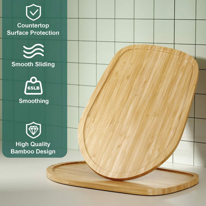 🔥 Handmade Bamboo Mixer Mobile Tray, Waterproof, Anti-Slip & Corrosion-Resistant