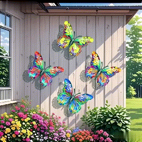 🔥55% OFF FOR TODAY ONLY! 🦋A complete set! 4Pcs Butterfly Metal Wall Decor🤩