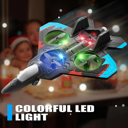 🎁49% OFF For The New Year 2026🎉🎉RC Stunt Fighter Jet Toy for Kids with 360° Flips & LED Lights