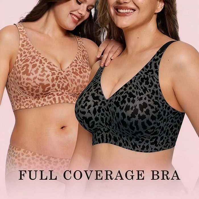 🏆🔥Super Firming Leopard Print Jelly  Bra | Women Wirefree Bras 👍No More Sagging Breasts