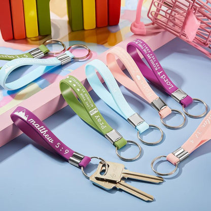 🔥LAST DAY 50% OFF - ✨24/36/100Pcs Bible Verse Keychain Christian Trendy Keychain Wristlet