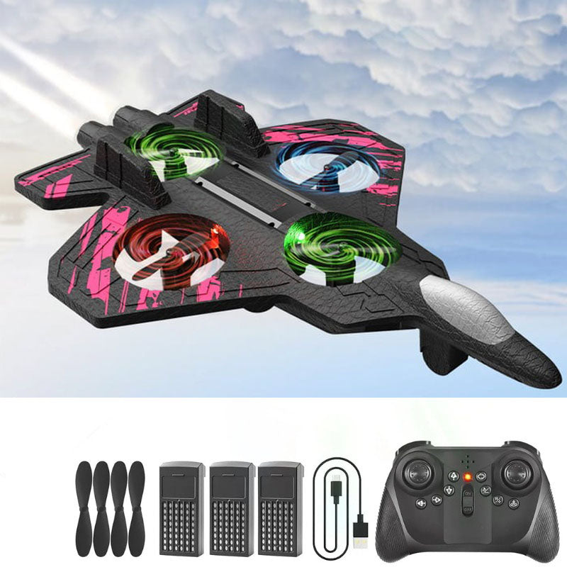 🎁49% OFF For The New Year 2026🎉🎉RC Stunt Fighter Jet Toy for Kids with 360° Flips & LED Lights