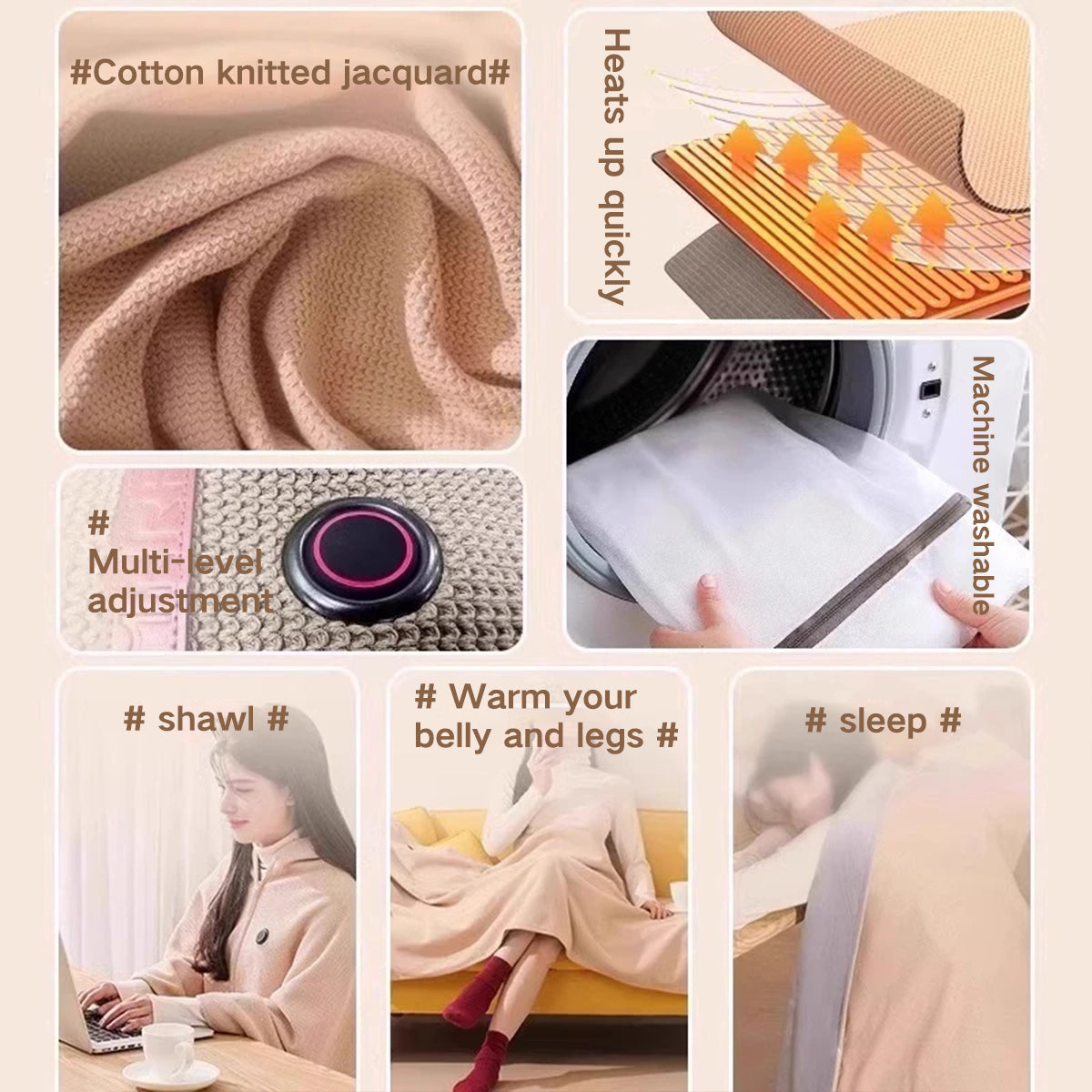 🎅Best Winter Gifts 🔥Favorite Portable Heated Shawl (Buy 2 Free Shipping)