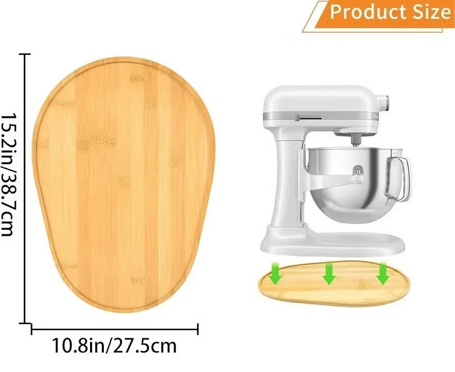 🔥 Handmade Bamboo Mixer Mobile Tray, Waterproof, Anti-Slip & Corrosion-Resistant