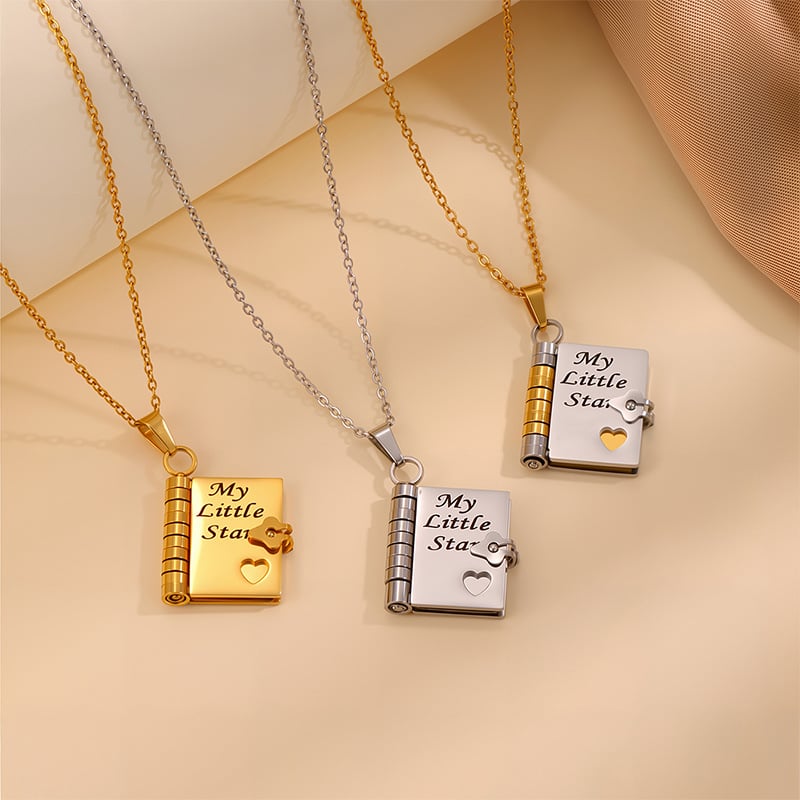 💌My Book Necklace for Daughter,Son or Lover🎁Birthday Day Gift Graduation Jewelry of Love