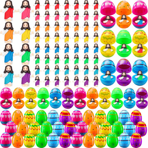 ✝️Christian Easter Surprise Eggs: Pre‑Filled Eggs with Mini Jesus Figures – Share Hope & Faith This Spring🌸