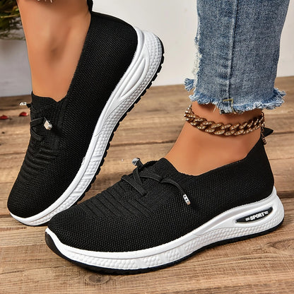 Women's Casual Breathable Sneakers – Lace-Up, Low-Top, Comfortable