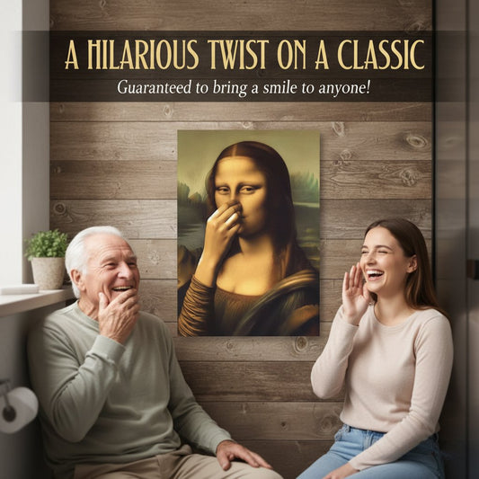 🏆Black Friday 60% OFF-Mona Lisa Holding Nose Bathroom Canvas Art