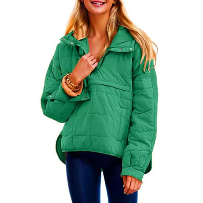 🔥Lightweight and warm-Women's Oversized Hooded Puffer Jacket Quilted Lightweight Winter Warm Pullover Padded Hoodies Coat