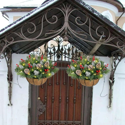 🎄Christmas Promotion 49% OFF🔥Pre-Lit Artificial Christmas Hanging Basket