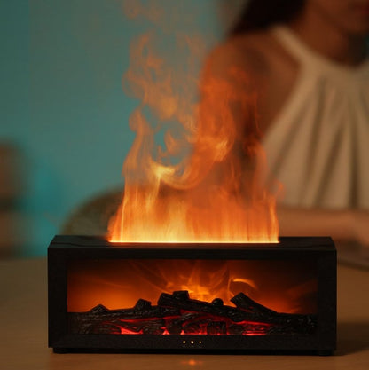 🔥🔥Flame Fireplace Aroma  Diffuser Humidifier Night Light Aromatherapy Timer Gift Atmosphere