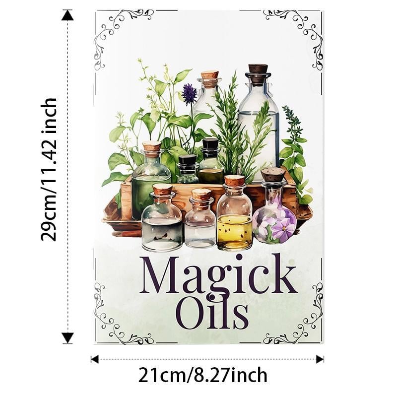 ✨ Magick Oils Quick Reference Book | 54 Attributes, Relationships & Uses | Kitchen Witch Spells & Herb Magic Guide