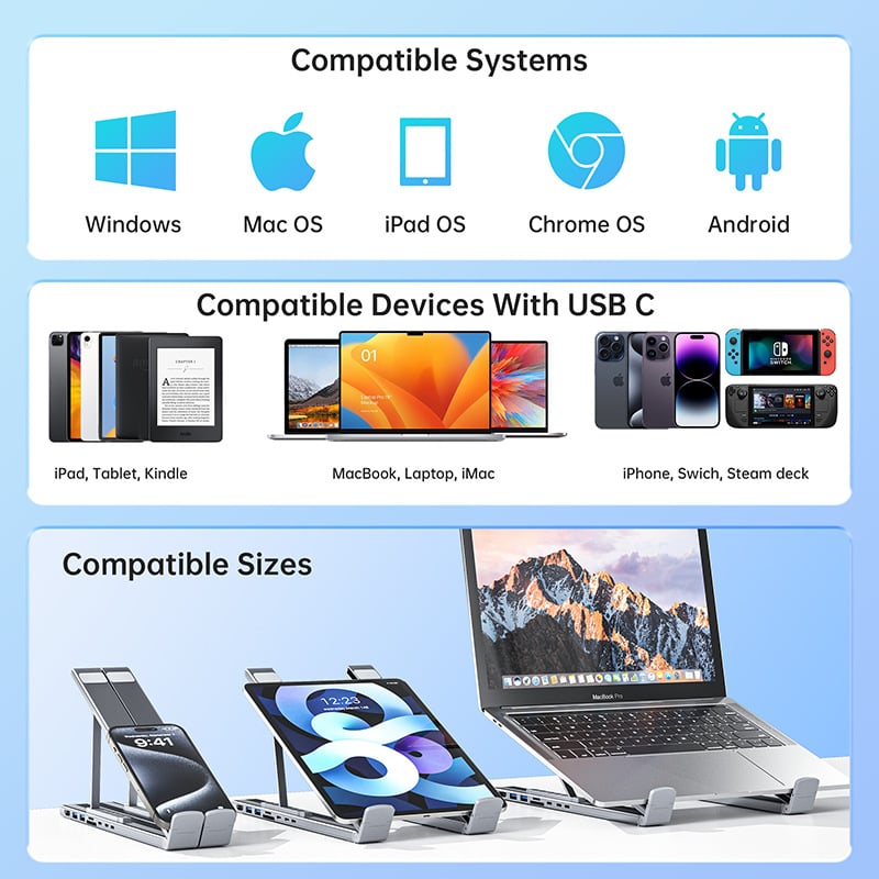 ⚡Hot Sales 49% OFF🔥 8-in-1 USB-C Laptop Stand,Best Gifts💻