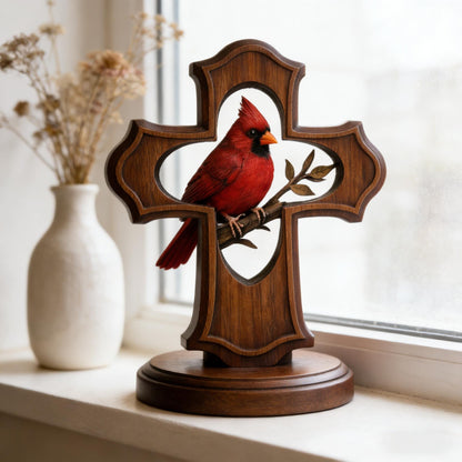 🔥Last Day 50% OFF - ❤️✝️Handcrafted Cardinal Cross Ornament