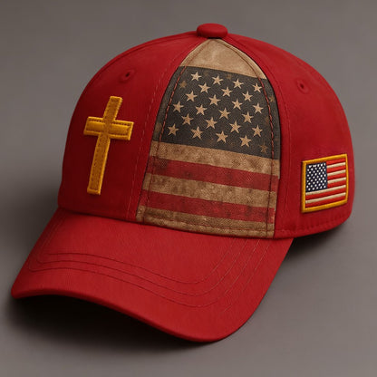 🔥LAST DAY 50% OFF-✝️Pride & Faith of US Hat with Jesus Cross Embroidery