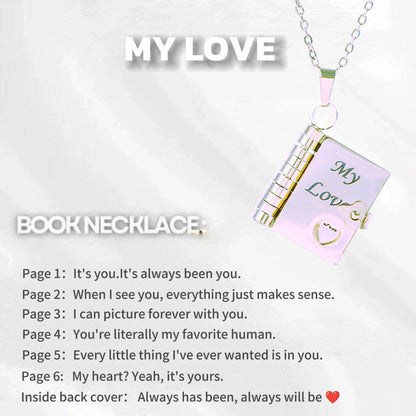 💌My Book Necklace for Daughter,Son or Lover🎁Birthday Day Gift Graduation Jewelry of Love
