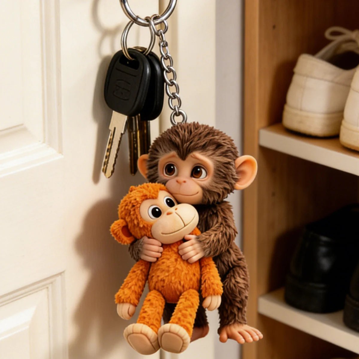 🐵 3D Viral Punch Monkey Keychain 💕🎁Emotional Gift for Animal Lovers, Family, Friends, Loved Ones