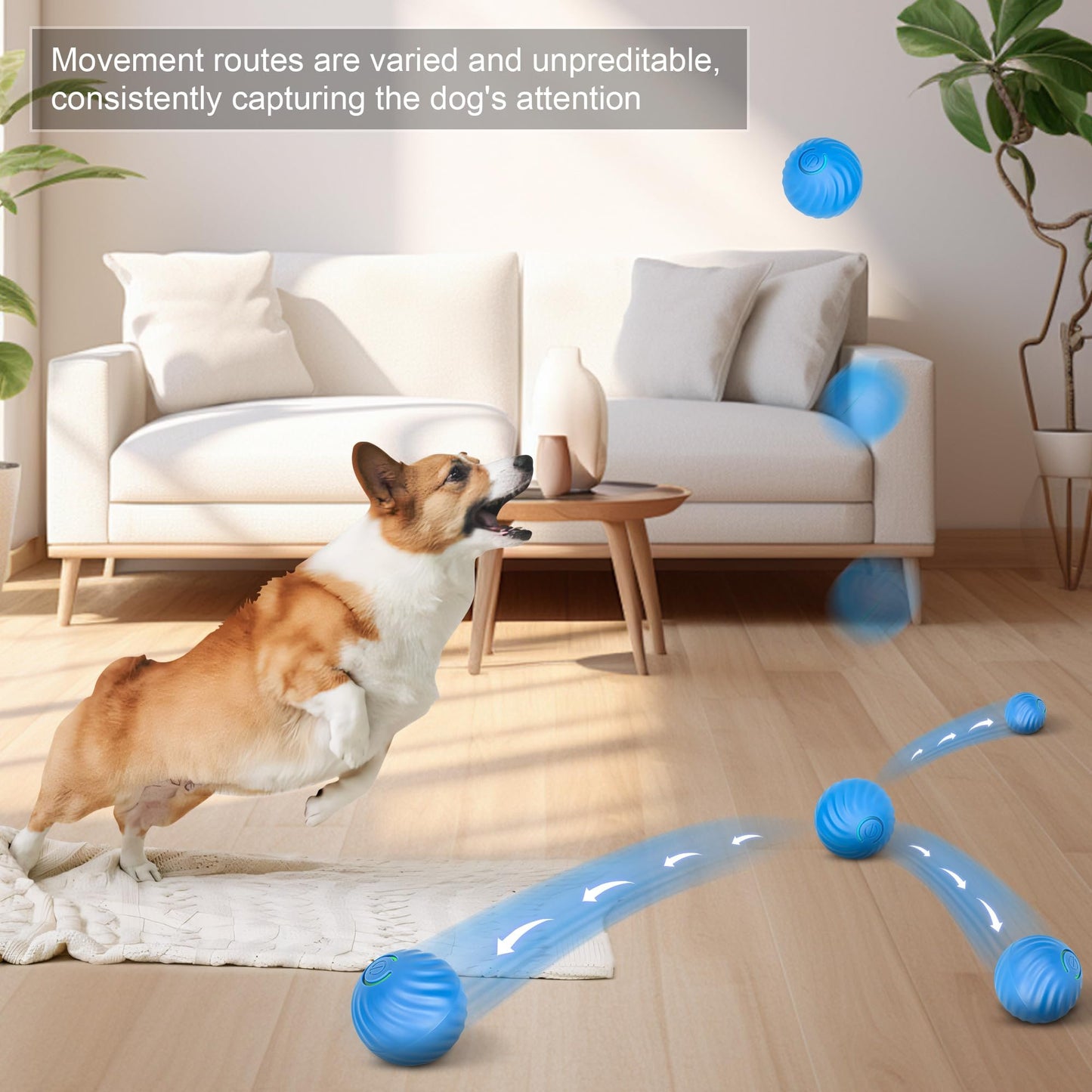 2pcs Smart Interactive Dog Toy Ball, Active Rolling Wicked Ball with Automatic Bouncing and Rotating for All Dogs